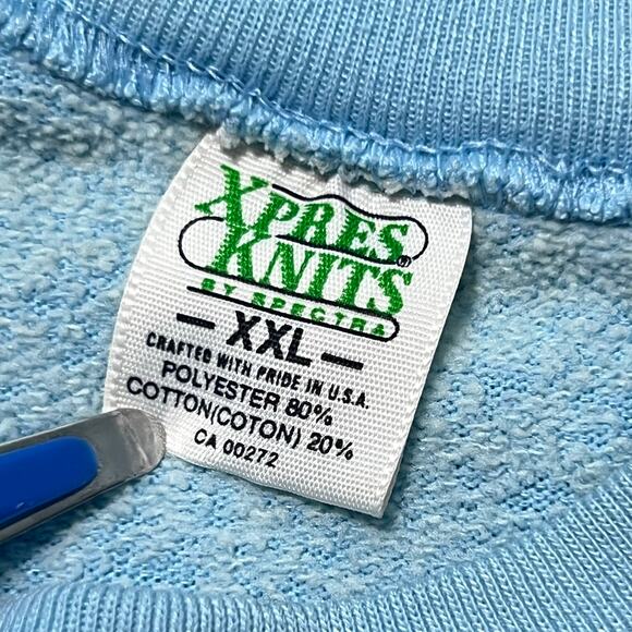 Vintage 80s Size XXL Blue Its Not Easy Being Mom Horse Sweatshirt Equestrian - Picture 11 of 12